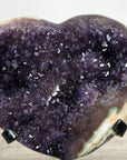 Amethyst & Green jasper Stone Heart Carving - HST0337