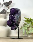 Natural Top Grade Amethyst Cluster on Metal Stand for Home Decor - MWS3169