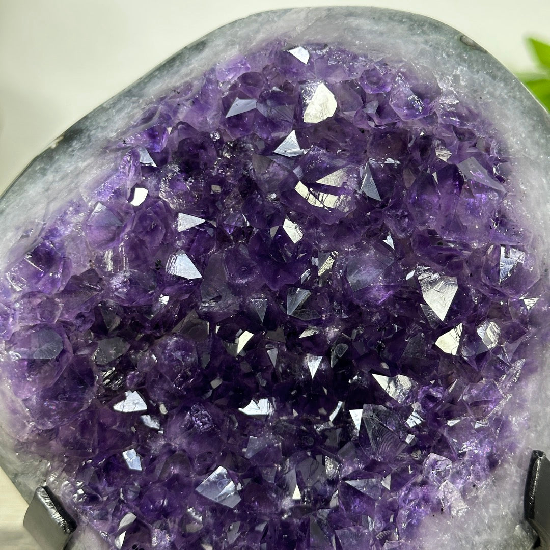 Amethyst Geode on Metal Stand with Unique Shinny Crystals - MWS3312