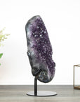 XXL Uruguayan Amethyst Stone Cluster, Extreme Shinny Crystals, Metal Stand Included - MWS0347