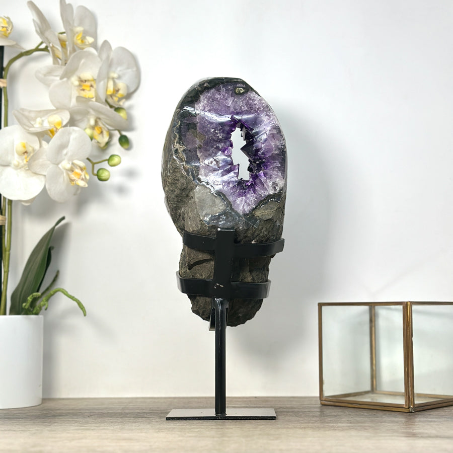 Uruguayan Amethyst Geode Portal - Stand Included - MWS2570