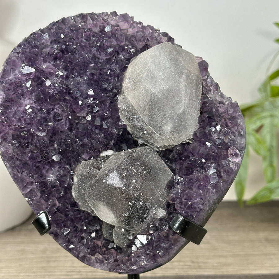 Unique Natural Amethyst Cluster with Calcite Formation - MWS3177