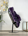 Amethyst Crystal Cluster on Stand - Violet Geode for Home Decor Display - MWS2646