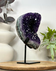 Unique Natural Amethyst & Green Jasper Specimen on Metal Stand - MWS3068