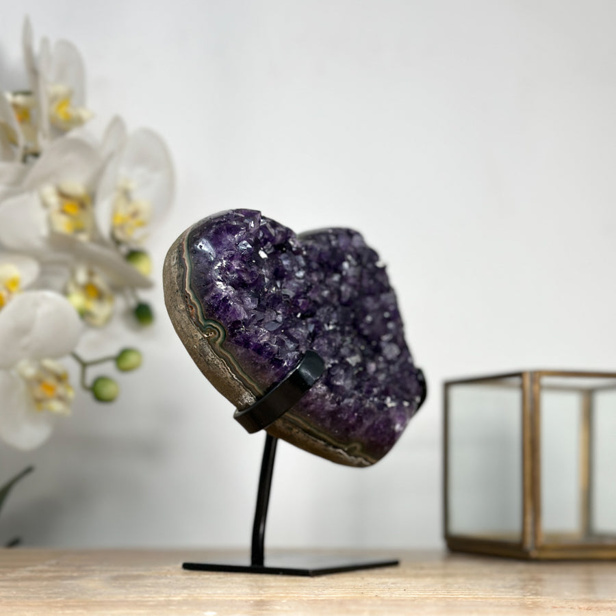 A Grade Natural Amethyst Stone heart - HST0258