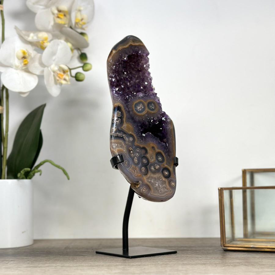 Amethyst Crystal Cluster with Stalactite Eye Formations – Natural Mineral from Uruguay - MWS2393