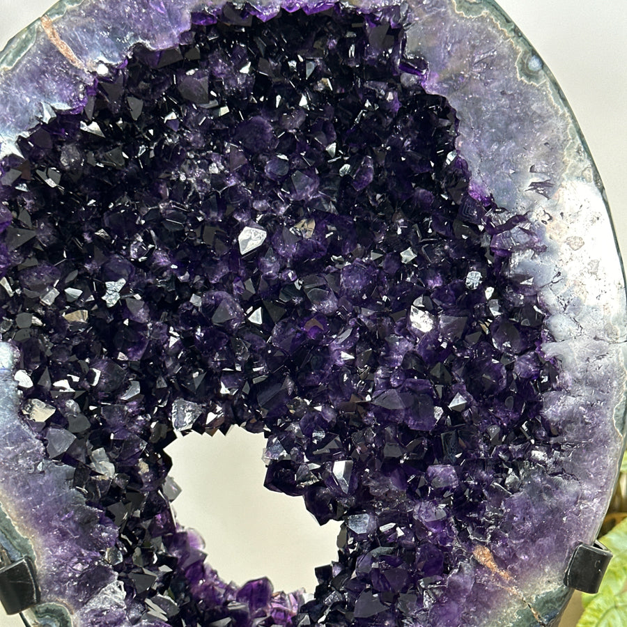 Huge Natural Deep Purple Amethyst Geode on Stand - MWS3077