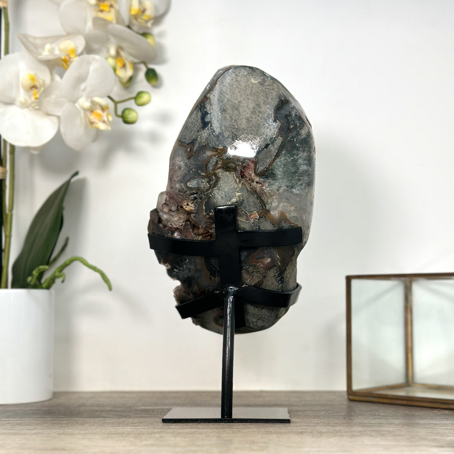 Rare Quartz Sugar Druzy Specimen With Calcite Formation - MWS2515