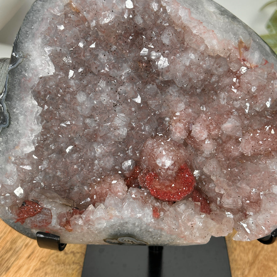 Natural Pink Amethyst with Red Hematite &amp; Calcite Formation - MWS3102