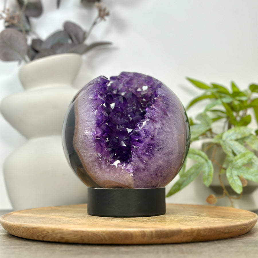 Top Grade Uruguayan Amethyst Agate Large Sphere Geode - SPH0167