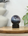 Blue agate & Quartz Druzy Sphere Geode - SPH0197