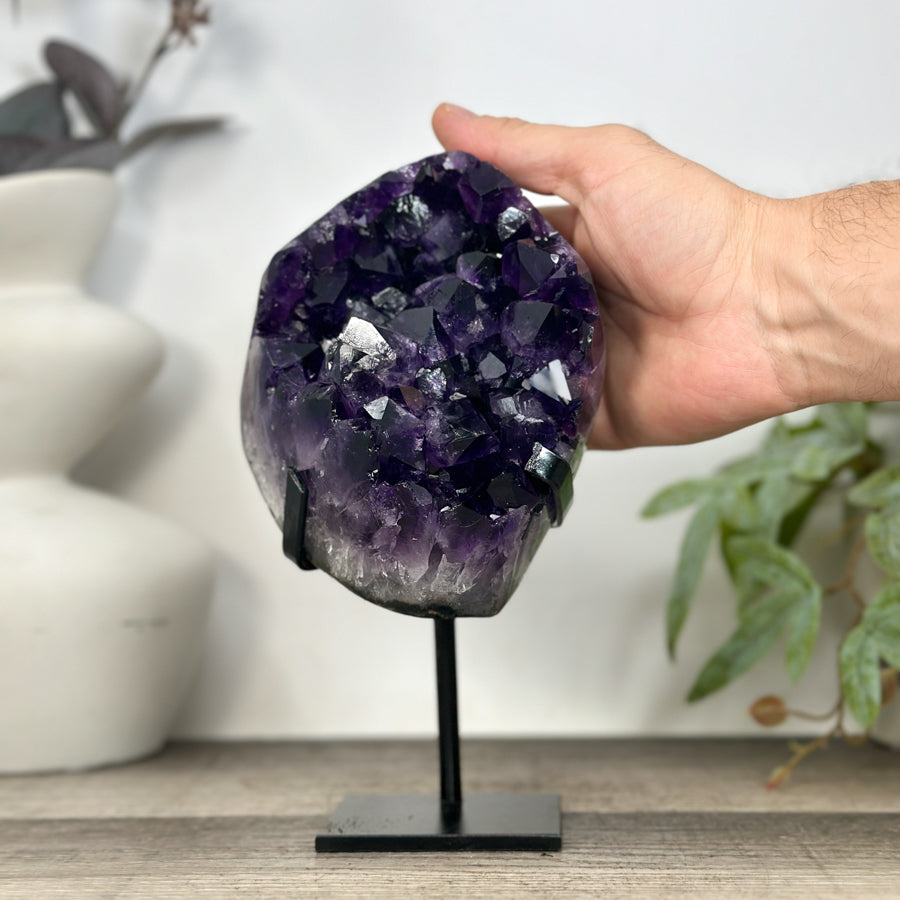 Natural A grade Amethyst Cluster with Stand - MWS3229
