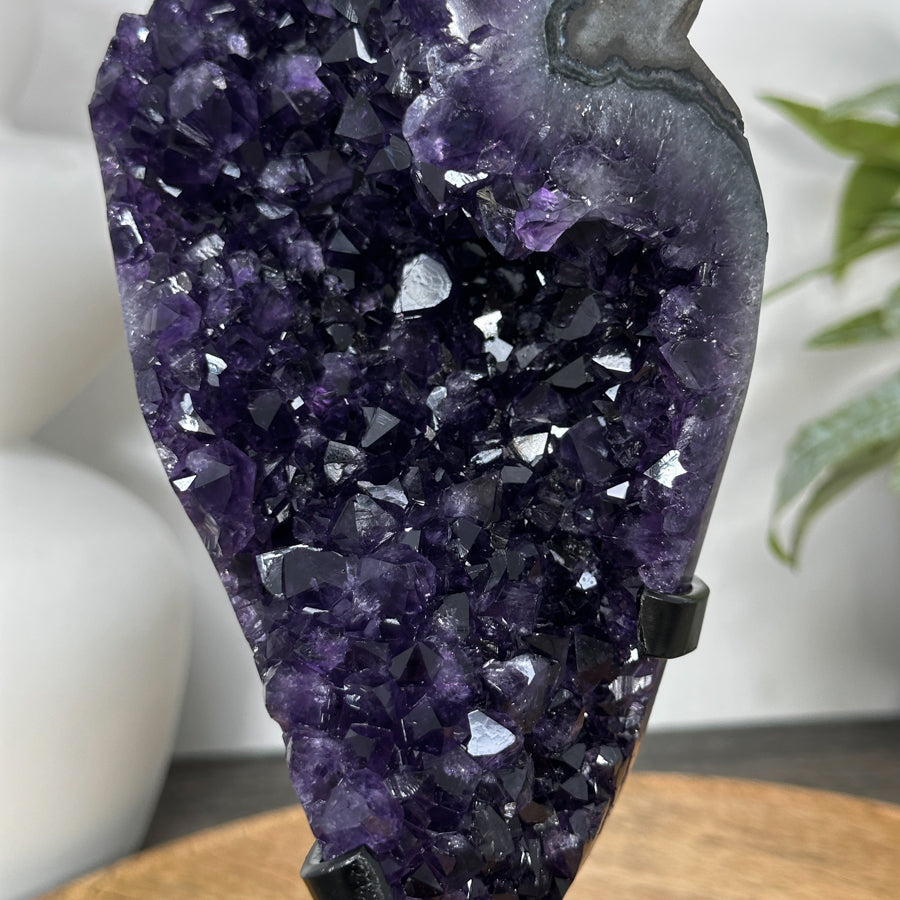 A+ Grade Amethyst Cluster from Uruguay on Metal Stand - MWS3060