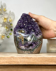 Natural Amethyst Cut BAse Cathedral with Stalactite Eye Formation - CBP1126