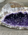 Natural Amethyst Geode with Polished Quartz Shell - STGE0049