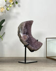 Amethyst & Agate Moon Carving - Stand Icnluded - MWS2578