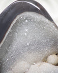 Beautiful Blue Agate Geode with White Sugar Crystalization - MWS0430