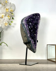 Deep Purple Amethyst Geode on Metal Stand – Stunning Decor Statement Piece - MWS2717