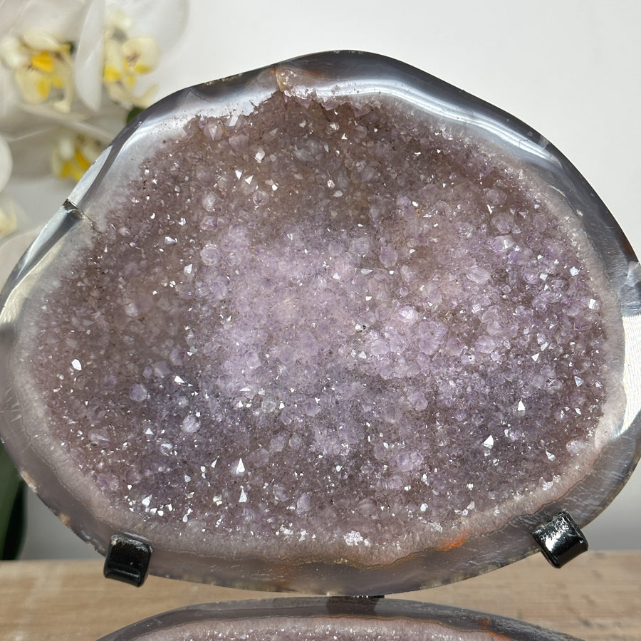 Stunning Polished Agate Geode with Amethyst Interior - MWS1986