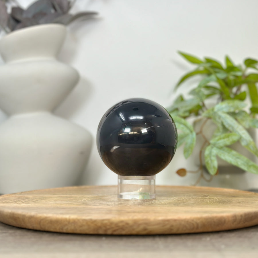 Amethyst &amp; Agate Sphere Geode with Druzy Crystal Cavity - SPH0176