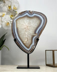 Blue Agate Slice on Stand – Polished Uruguayan Crystal - MWS2017