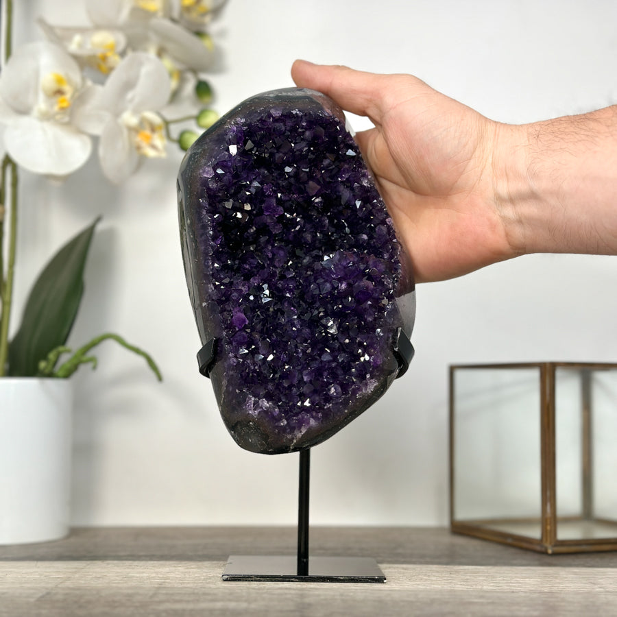 Uruguayan A+ Grade Amethyst Crystal Cluster on Stand - MWS2627