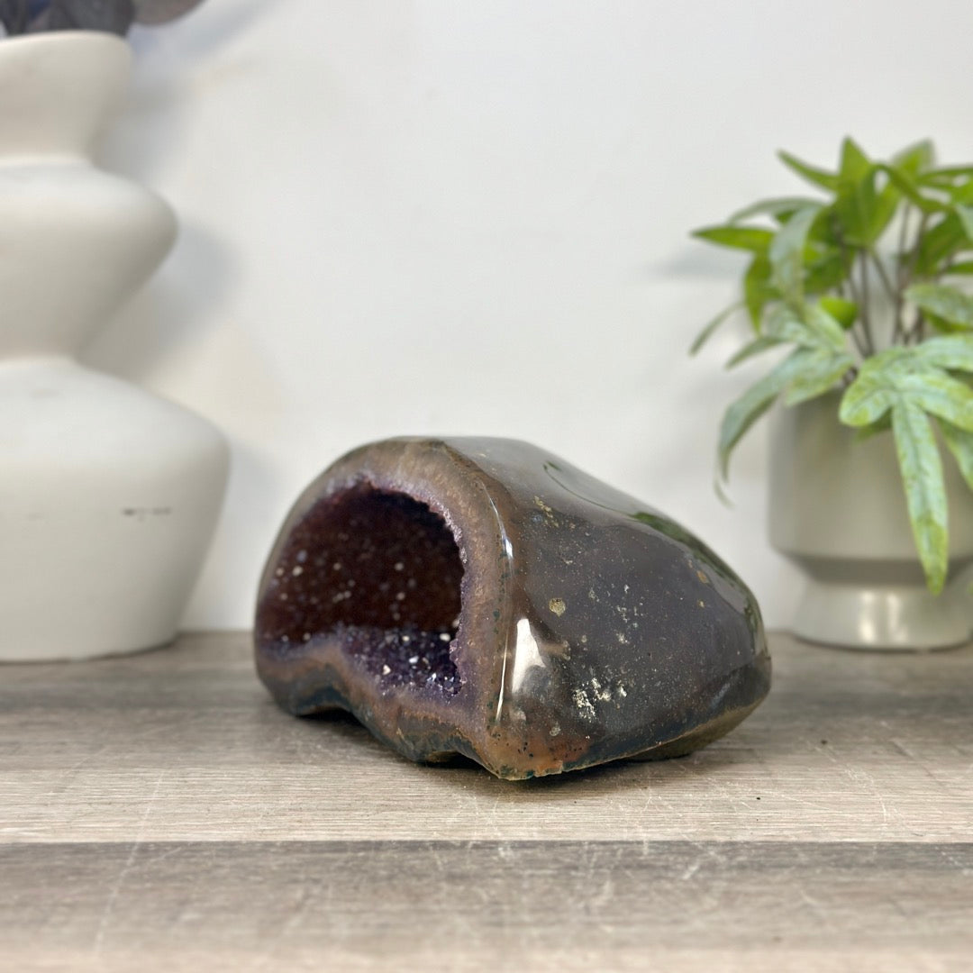 Natural Amethyst Geode with Agate Shell - STGE0112