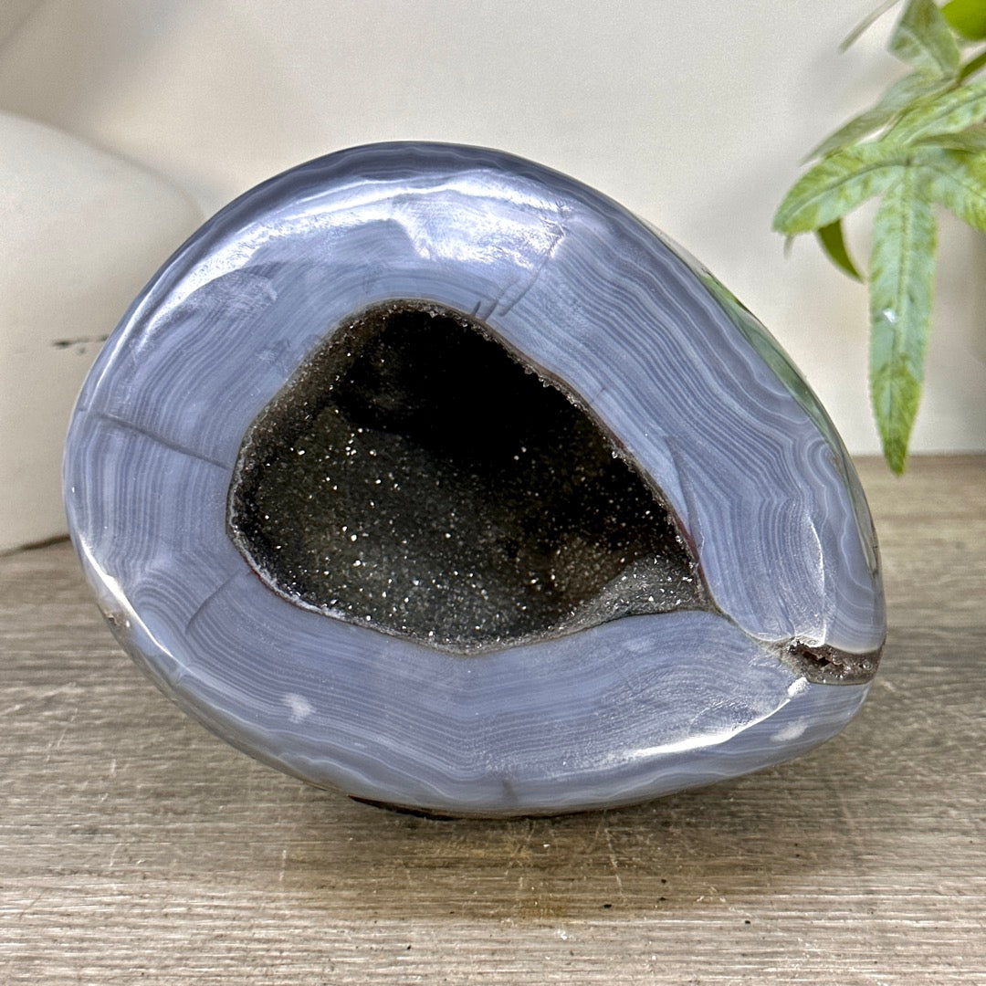 Blue Banded Agatae Stone Geode - STGE0097