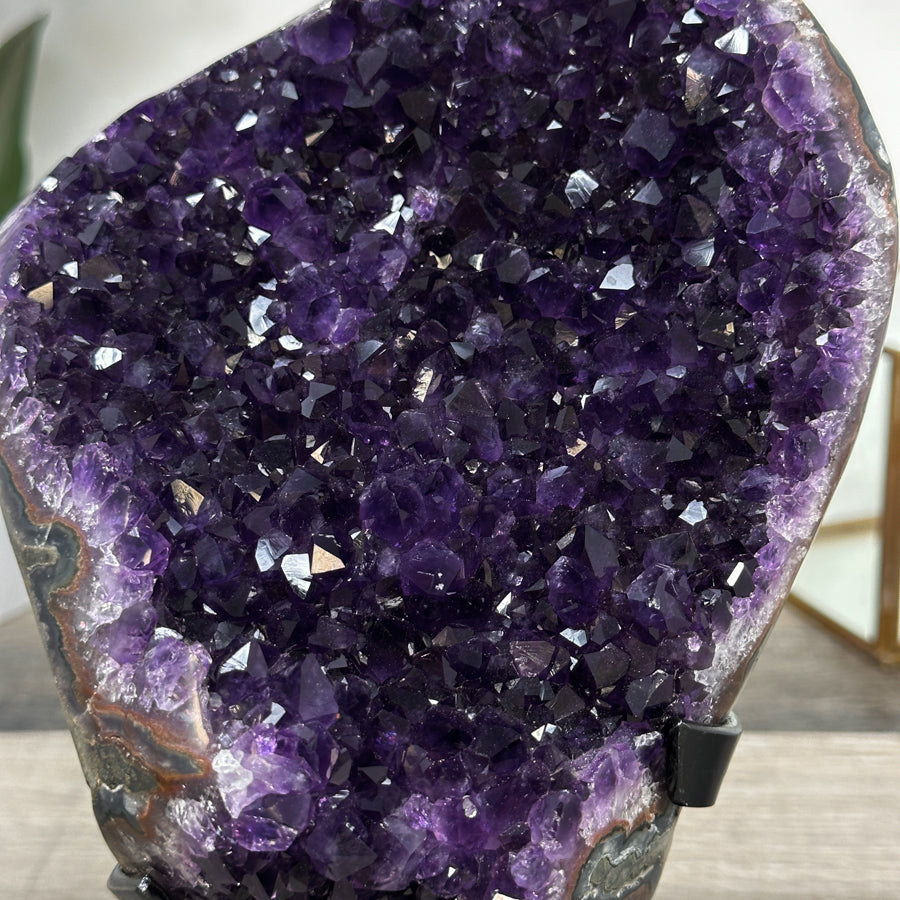 Amethyst Geode on Stand - Deep Purple Crystal Cluster - MWS2629