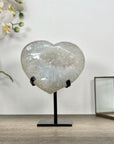 Natural Quartz Stone Heart Carving with Stand - HST0339