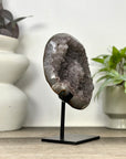 Natural Sugar Amethyst Specimen on Metal Stand - MWS3376