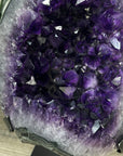 Natural Large Amethyst Geode with Shinny Crystals on Metal Stand - MWS2797