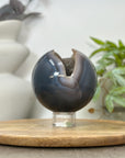 Banded Agate & Quartz Druzy Sphere Geode - SPH0186