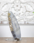 Blue Banded Agate & Quartz Stone Slice - SLC0009