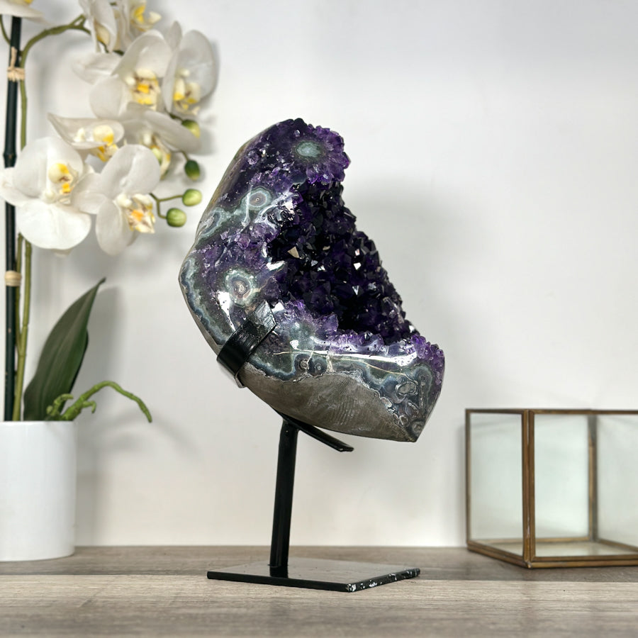 Amethyst Crystal Cluster Geode with Deep Purple Crystals - MWS2651
