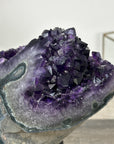 Amethyst Geode with Deep Purple and Green Bands – Natural Display Piece on Stand - MWS2817