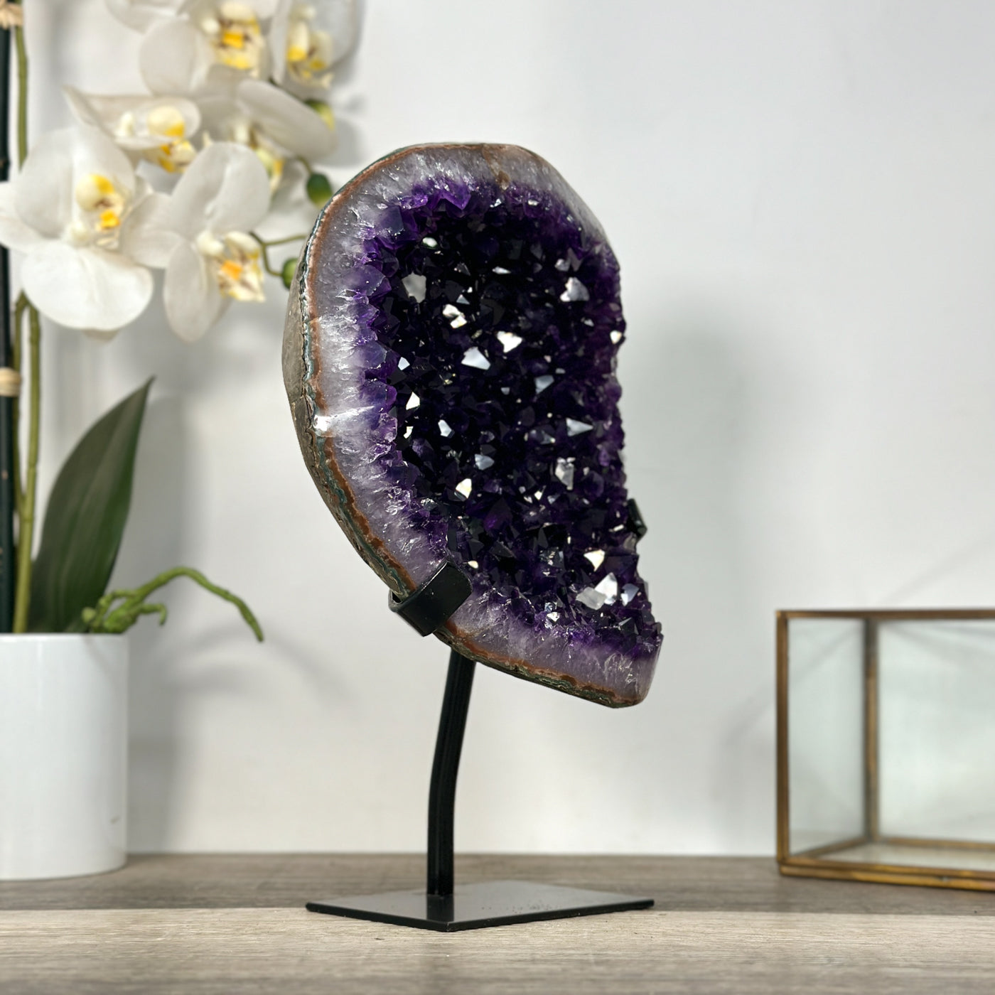 Uruguayan Amethyst Geode with Deep Purple Crystals for Home Decor - MWS2684