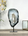 Quartz & Agate Geode Slice on Metal Stand - MWS2734