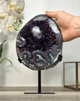 Amethyst Geode with Agate Shell for Home Decor Display