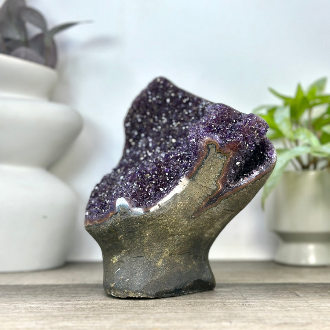 Natural Blue Agate &amp; Amethyst Crystal for Home Decor - CBP1395