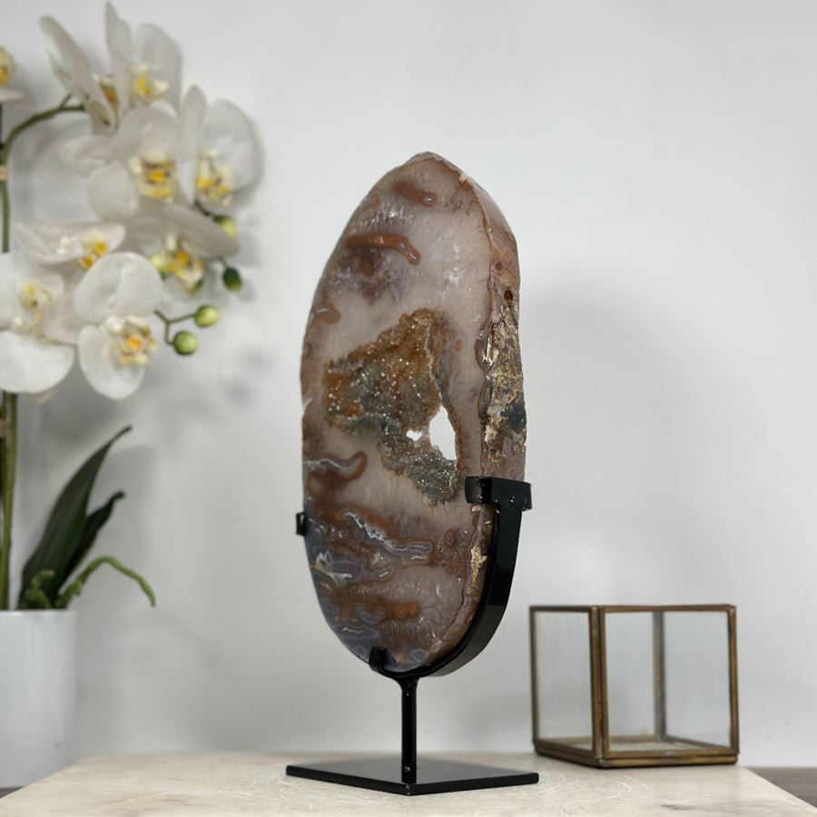 Unique Large Green &amp; Yellow Sugar Druzy Crystal Portal - MWS1961