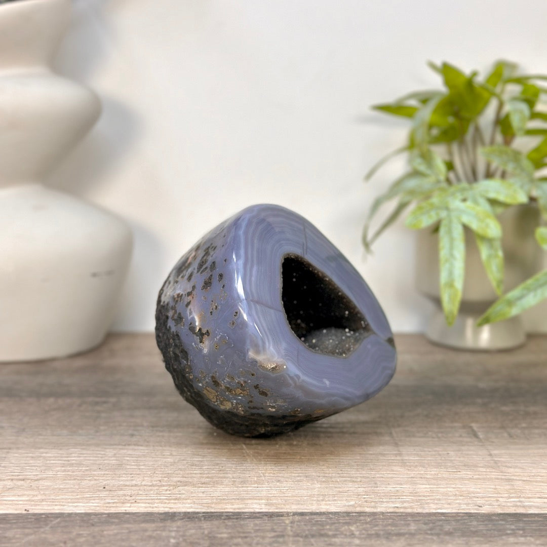 Blue Banded Agatae Stone Geode - STGE0097
