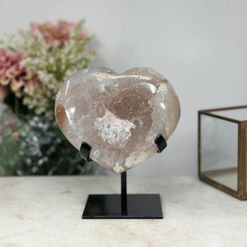 Pink Sugar Amethyst Stone Heart Crystal - HST0184