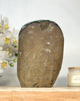 Natural Amethyst Crystal Cluster with Green Jasper Shell for Home Decor - CBP1142
