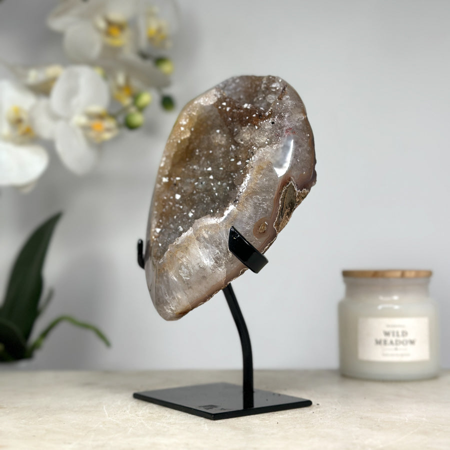 Yellow Quartz Druzy Geode - MWS1286