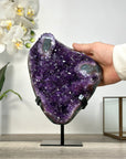 Amethyst Crystal Cluster on Stand - Violet Geode for Home Decor Display - MWS2646