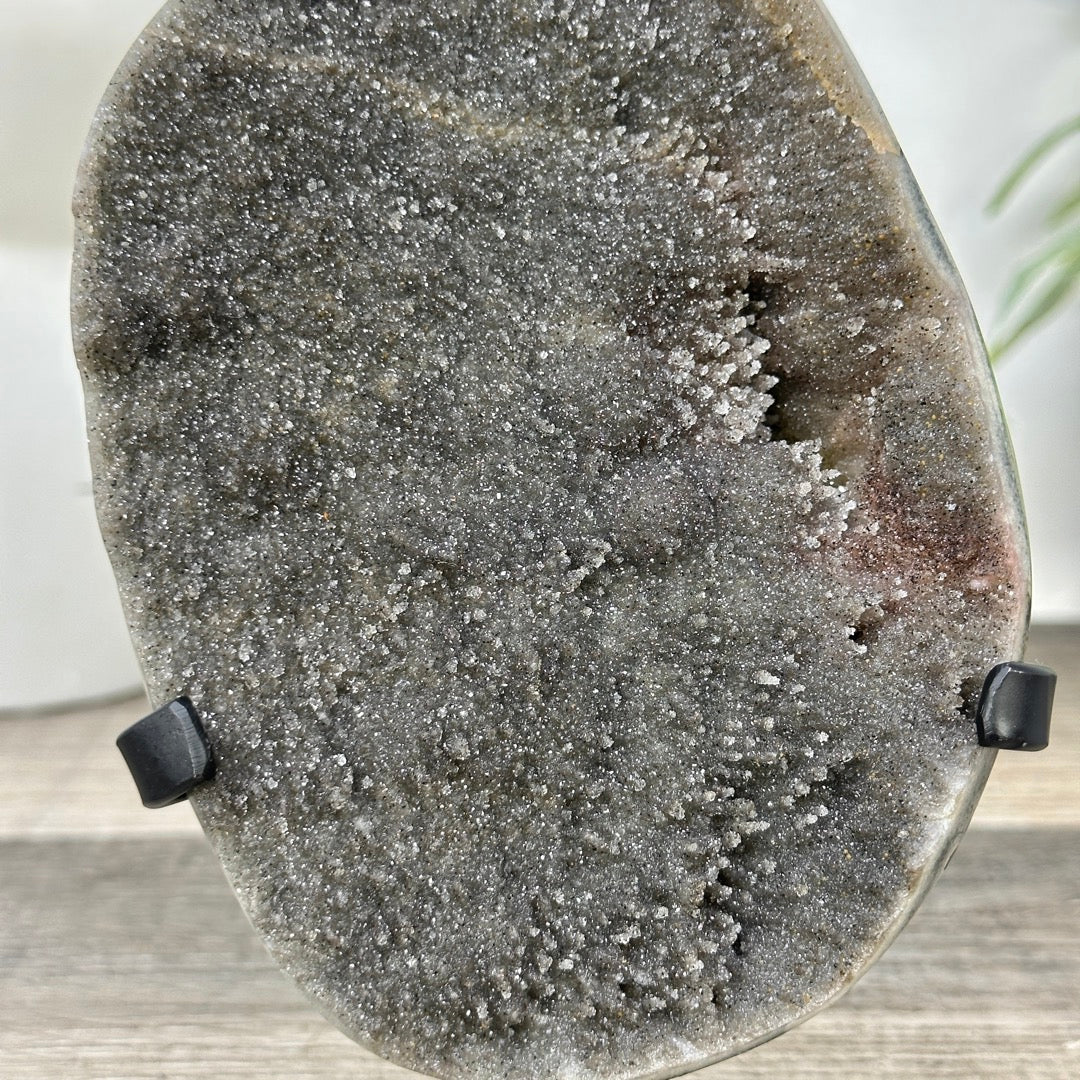 Green Sugar Quartz Cluster on Handmade Metal Stand - MWS3332