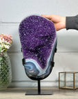 Unique Huge Natural Amethyst & Blue Banded Agate Statement Piece - MWS2604