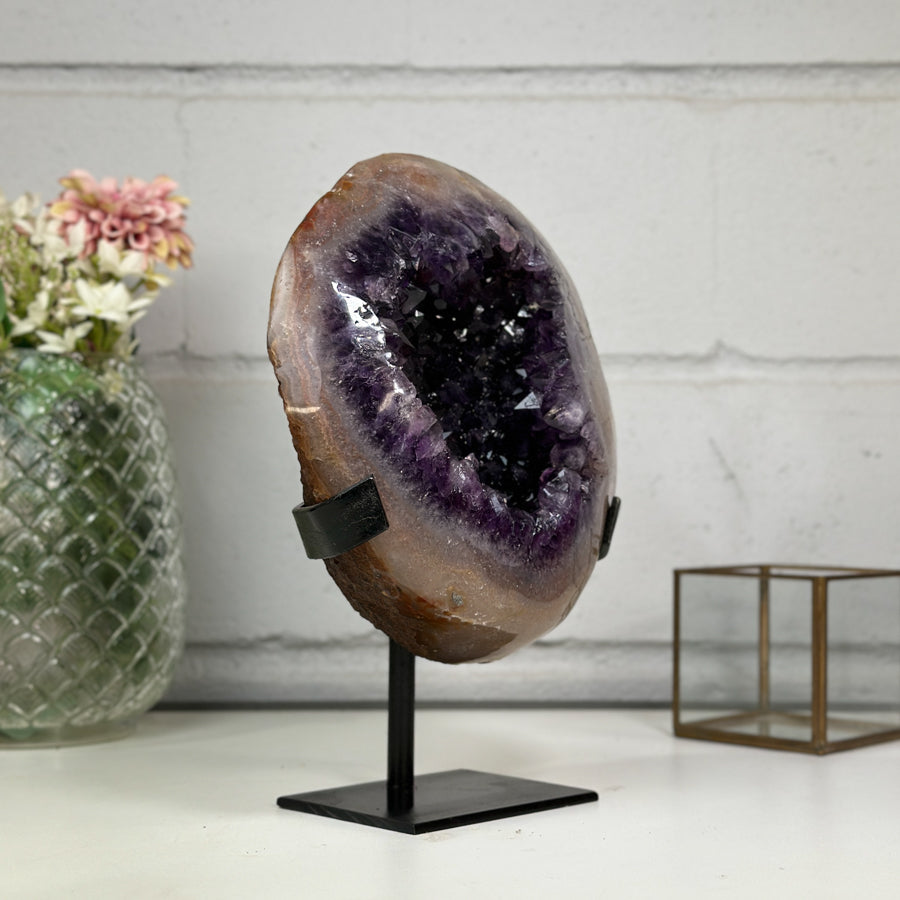 Large Natural Amethyst Geode with Multicolor Shell - MWS2446