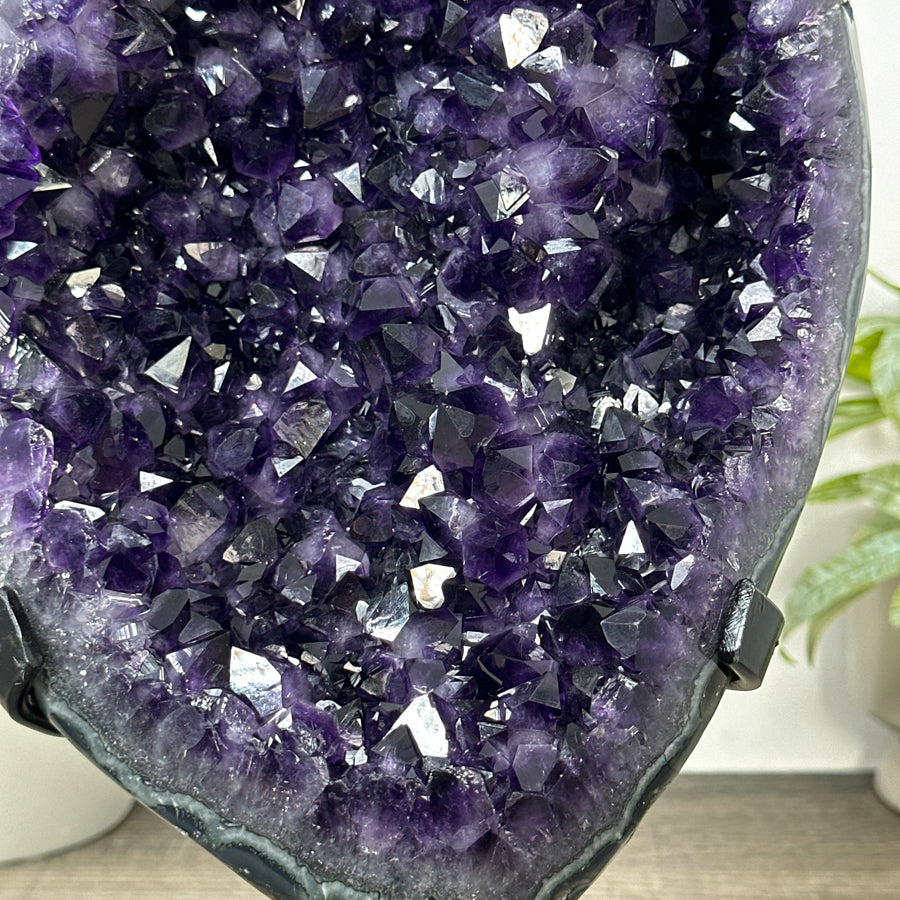 Natural Uruguayan Amethyst Geode with Green Jasper Shell - MWS3087